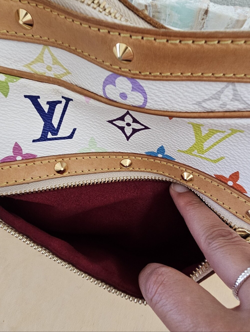 EUC Louis Vuitton Takashi Murakami Boulogne Medium hobo bag - Picture 6 of 7